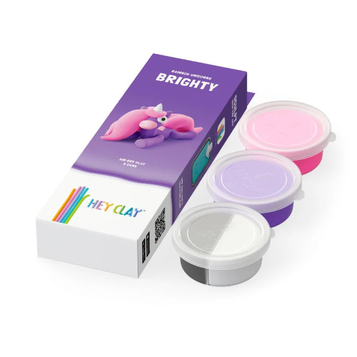 Heyclay - rainbow unicorn Brighty - 3 potjes