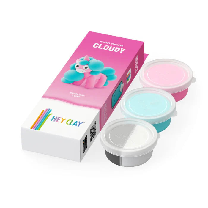 Heyclay - Rainbow unicorn Cloudy - 3 potjes