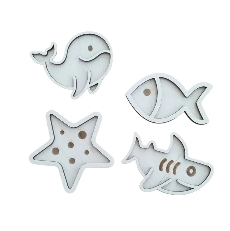Kiddi mini vulvormen set de oceaan 4st.