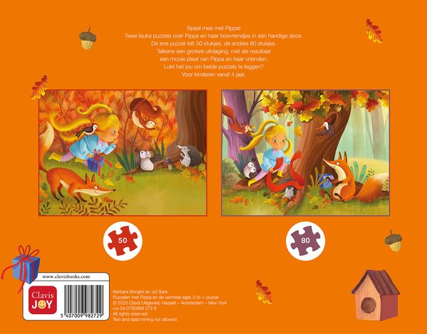 Juf Sara - Puzzelen met Pippa en de vermiste egel. 2-in-1-puzzel