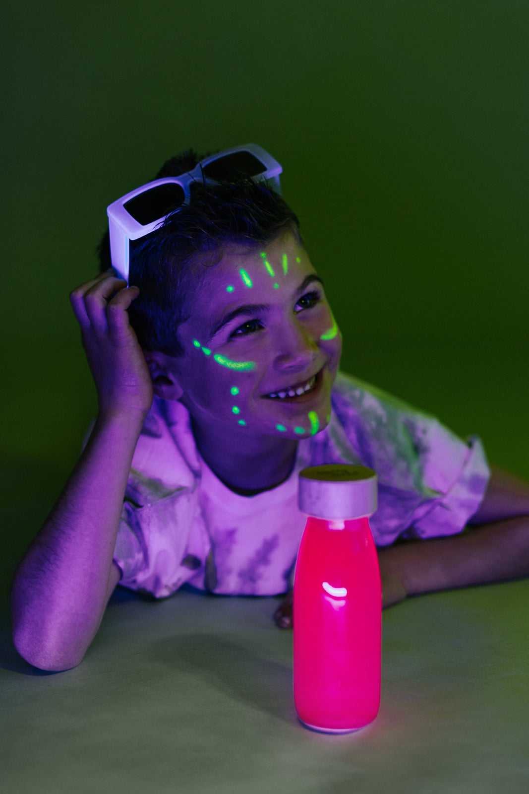 Petit Boum sensorische fles Fluo Roze Glow in the dark