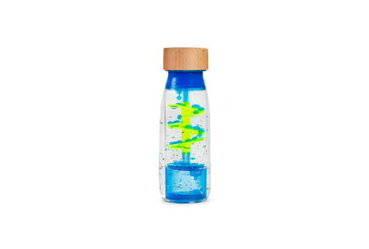 Petit Boum sensorische fles spiraal blauw
