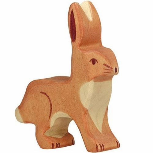 Holztiger houten speelfiguur haas