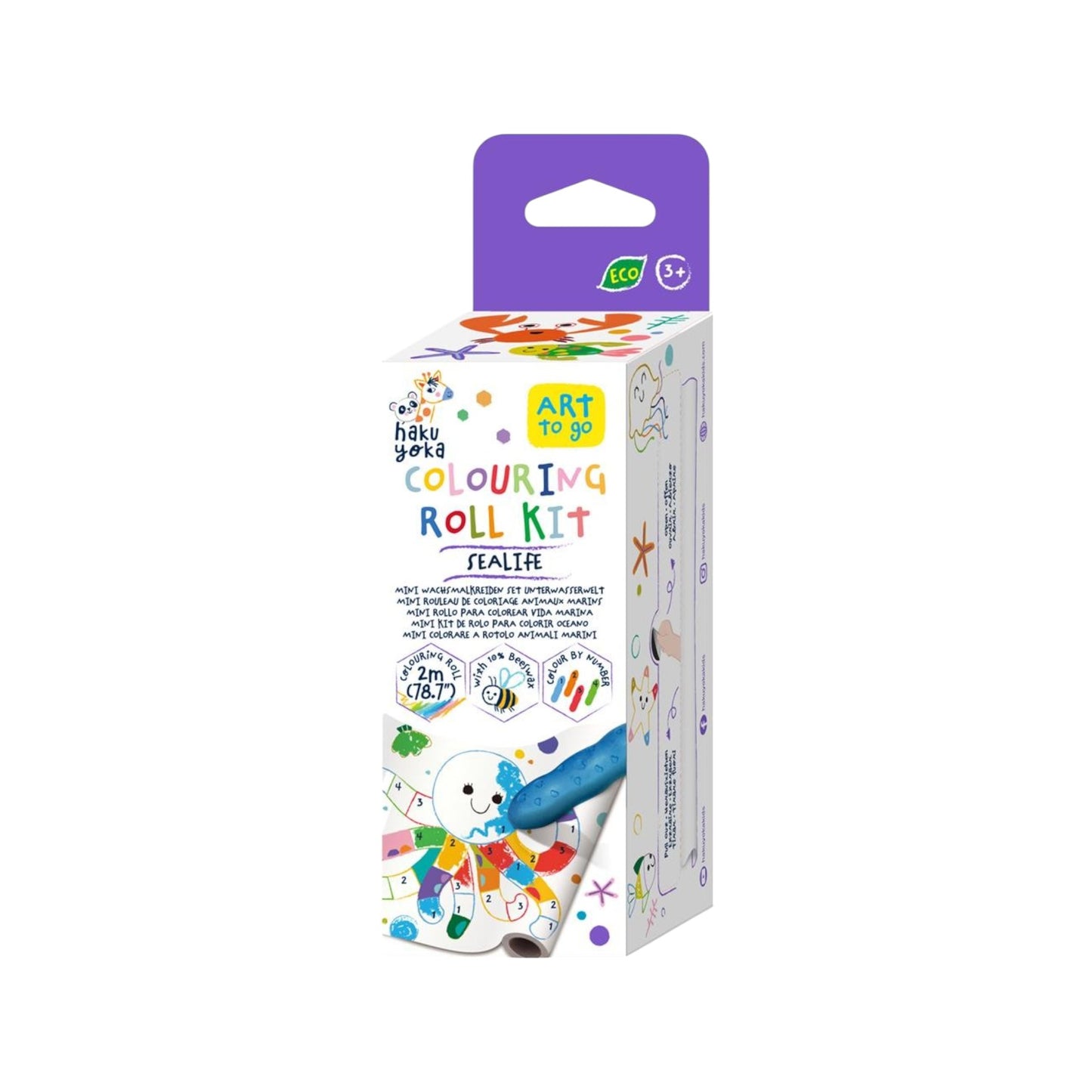 Haku Yoka Mini Kleurrol kit zeedieren | 4 krijtjes