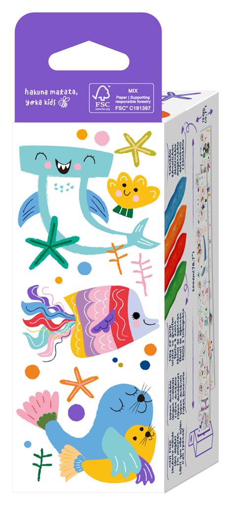 Haku Yoka Mini Kleurrol kit zeedieren | 4 krijtjes