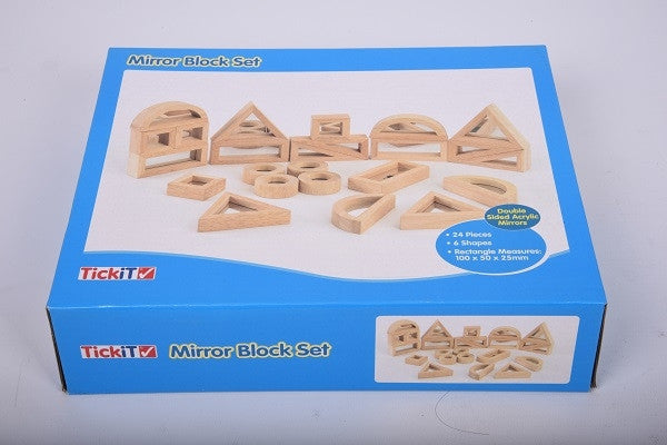 TickiT houten spiegelblokken 24st.