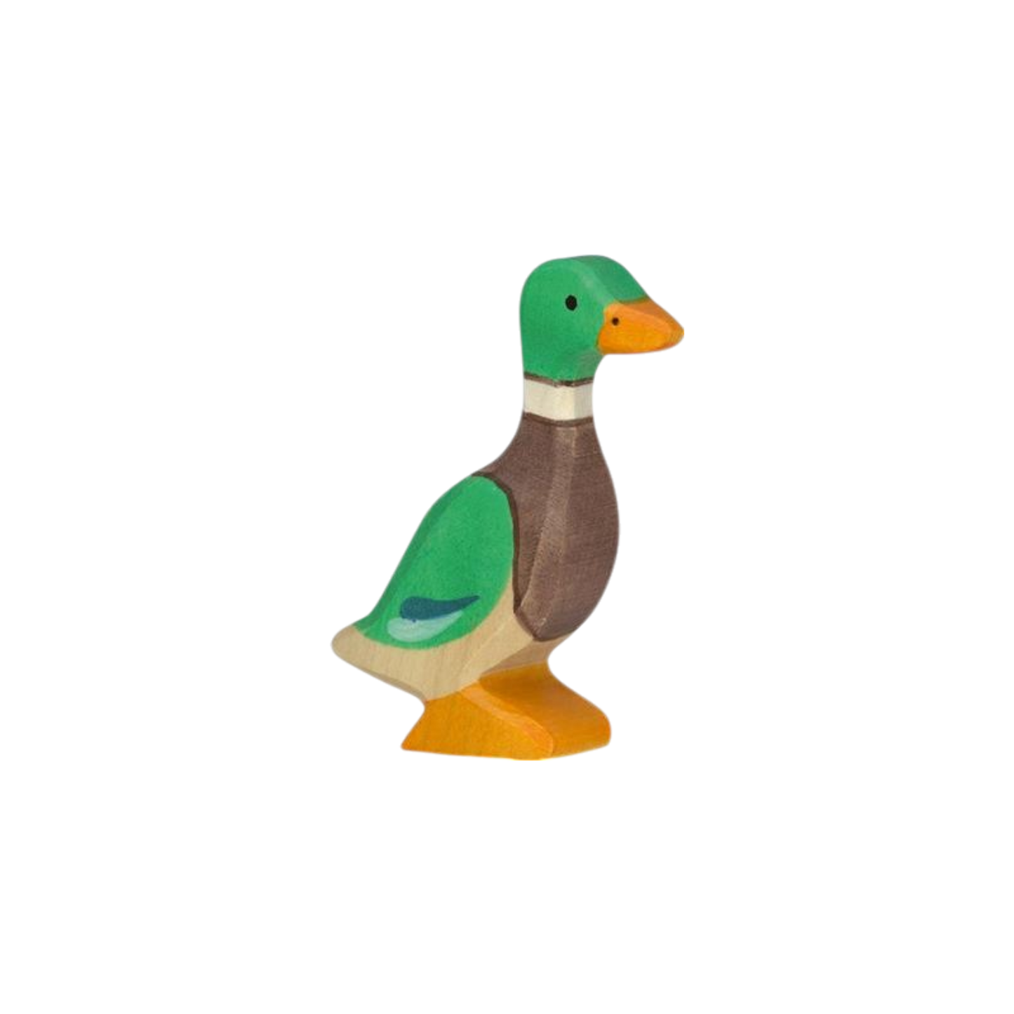 Houten speelfiguur mannetjeseend 7cm