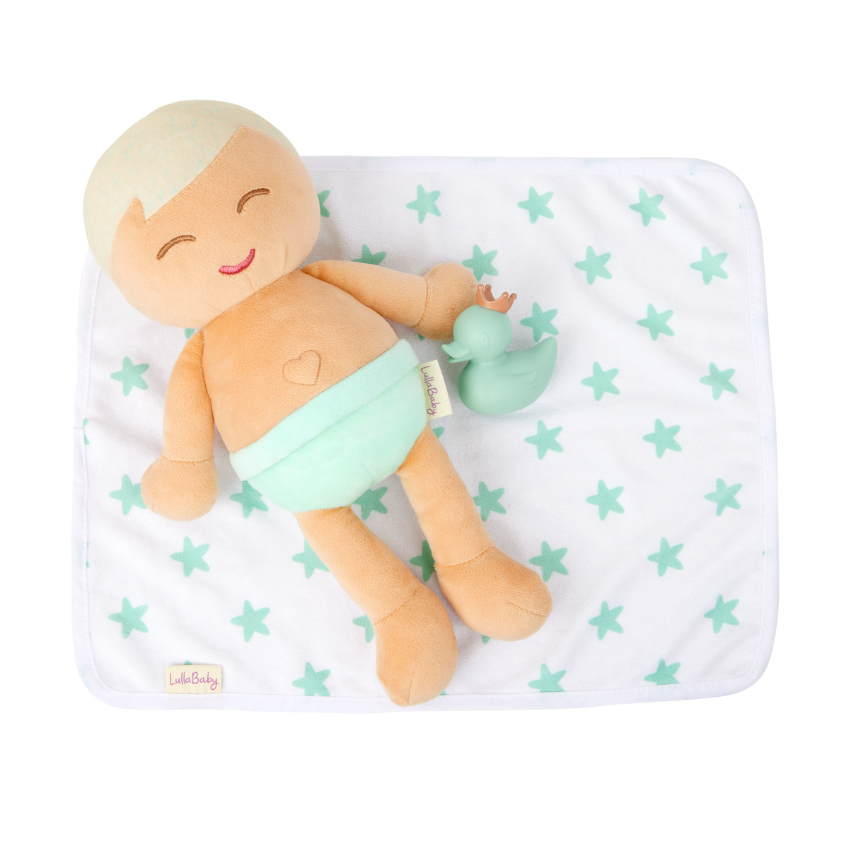 LullaBaby pluche badpop jongen 36 cm met blond haar