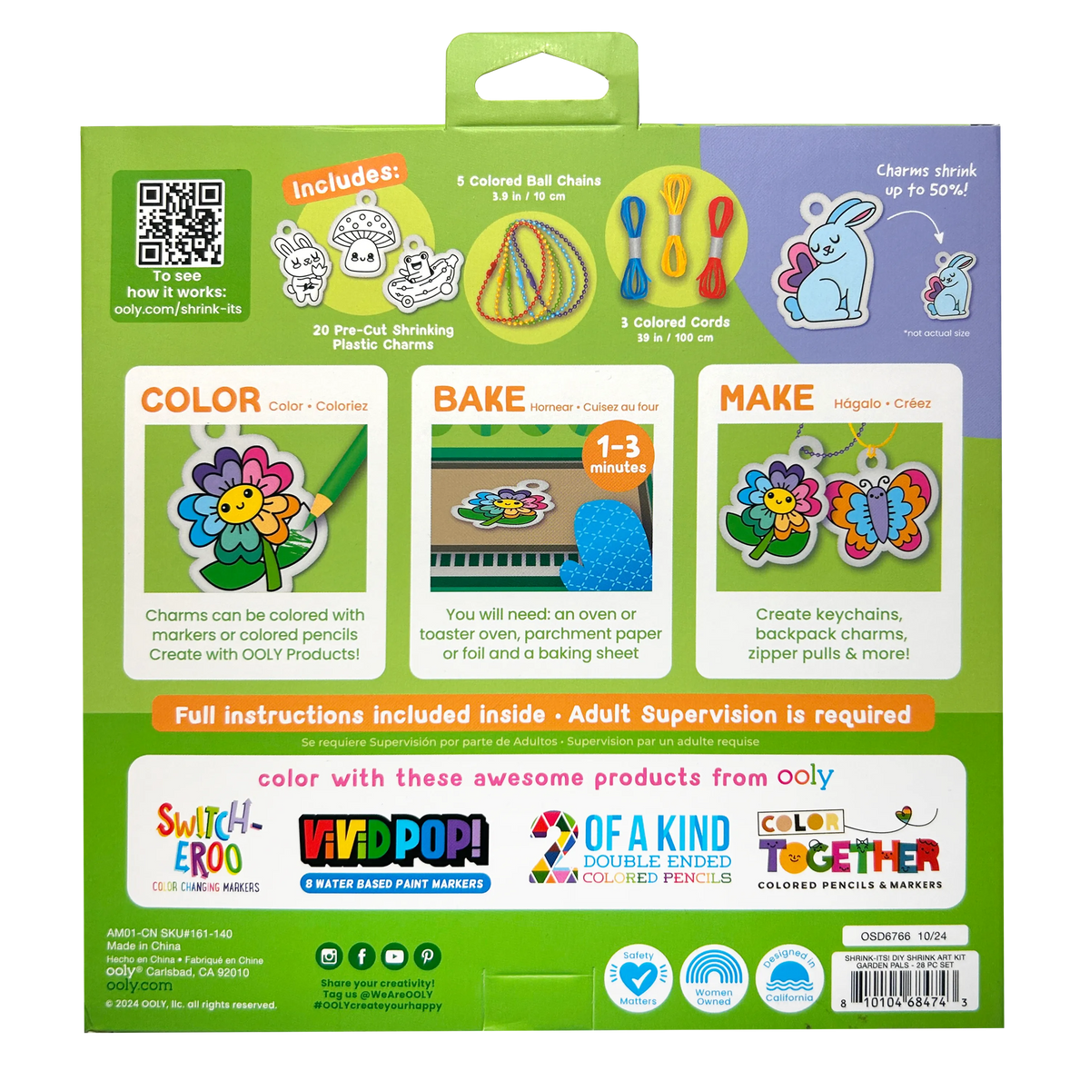 Ooly - Shrink-Its Garden Pals - Krimpfolie knutselset 20 bedeltjes