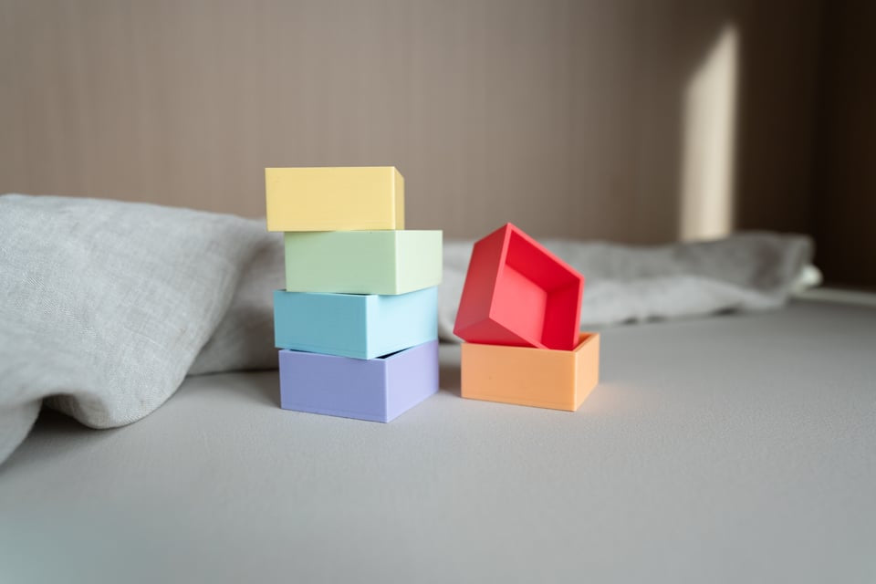 Grennn Mandigo regenboog pastel vierkant 6st