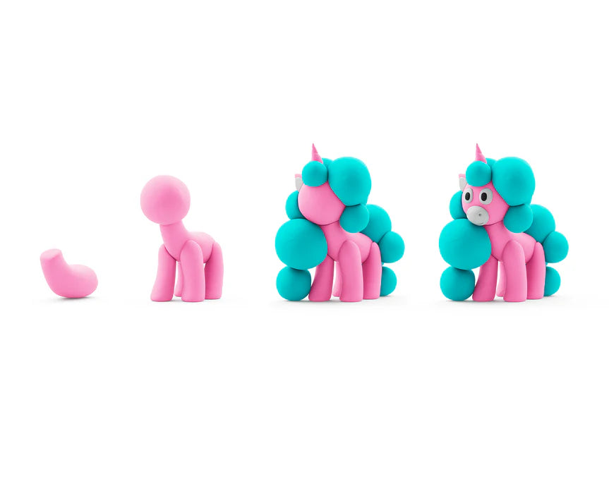 Heyclay - Rainbow unicorn Cloudy - 3 potjes