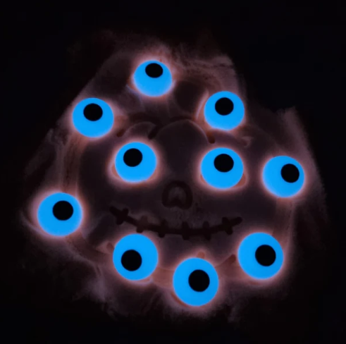 Thema zakje Halloween glow in the dark oogjes 10st.