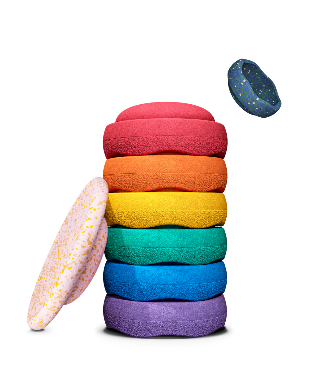 Stapelstein Rainbow set Classic | Water Lily | Spring special | Gratis Balanceboard