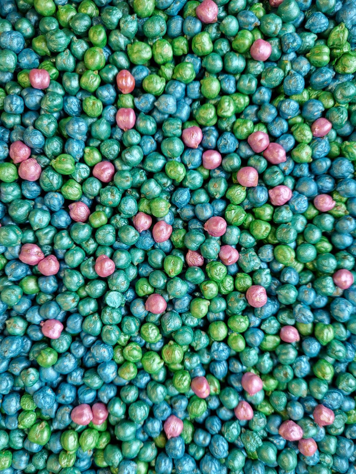 Vijver mix Kikkererwten blauw, groen,roze 500gr.