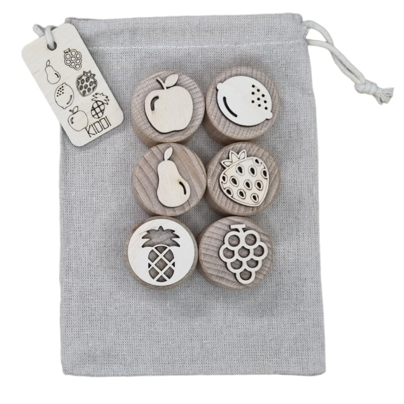 Kiddi Houten stempelset fruit 6st.