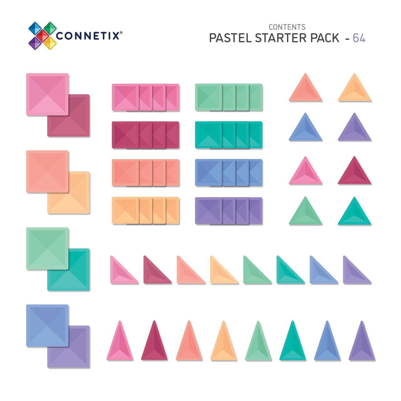 Connetix Pastel starter pack 64st.