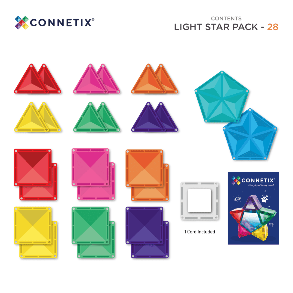 !! Pre - Order!! | Connetix Light star Pack 28st.