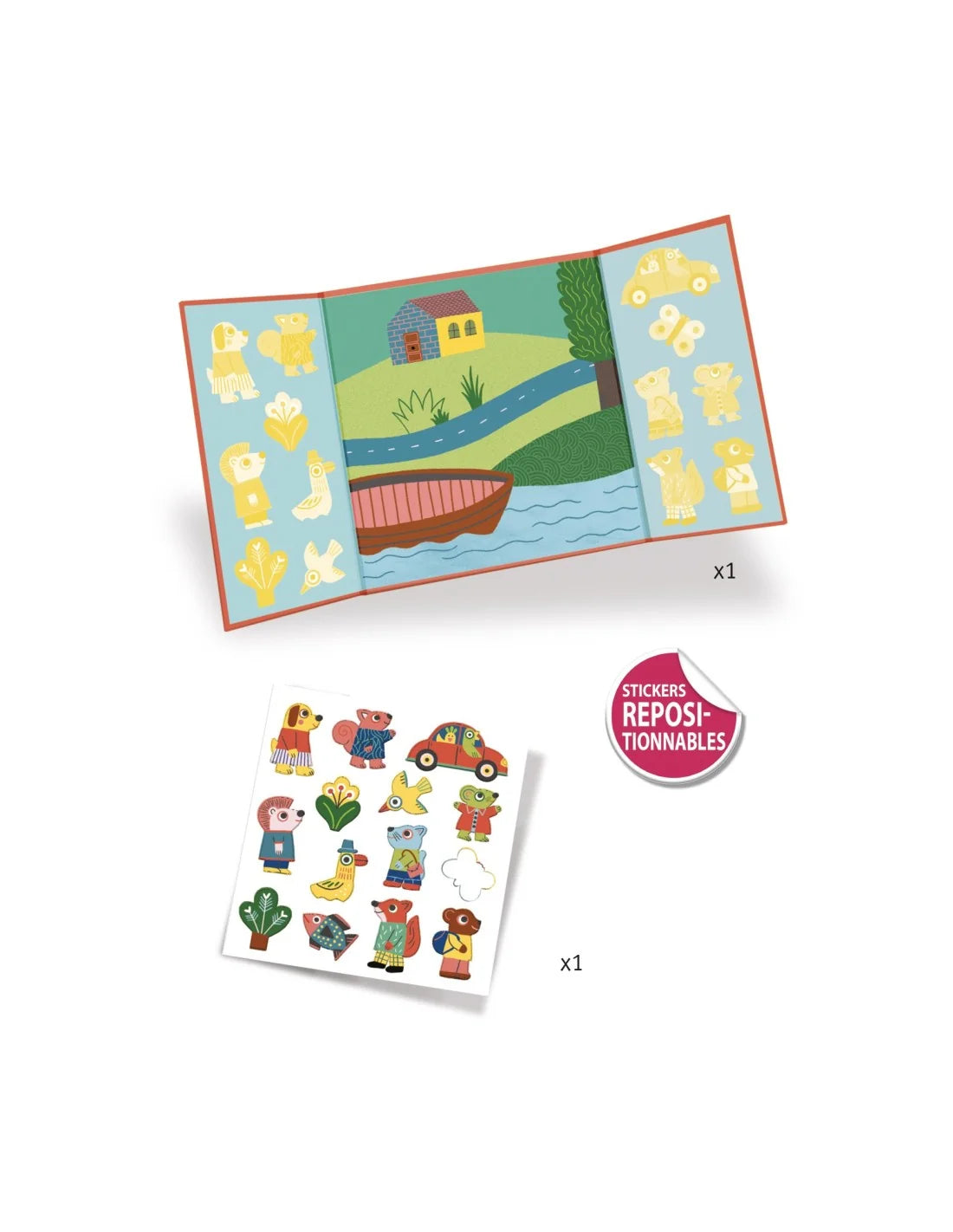 Djeco - Herbruikbare stickers - Les animaux