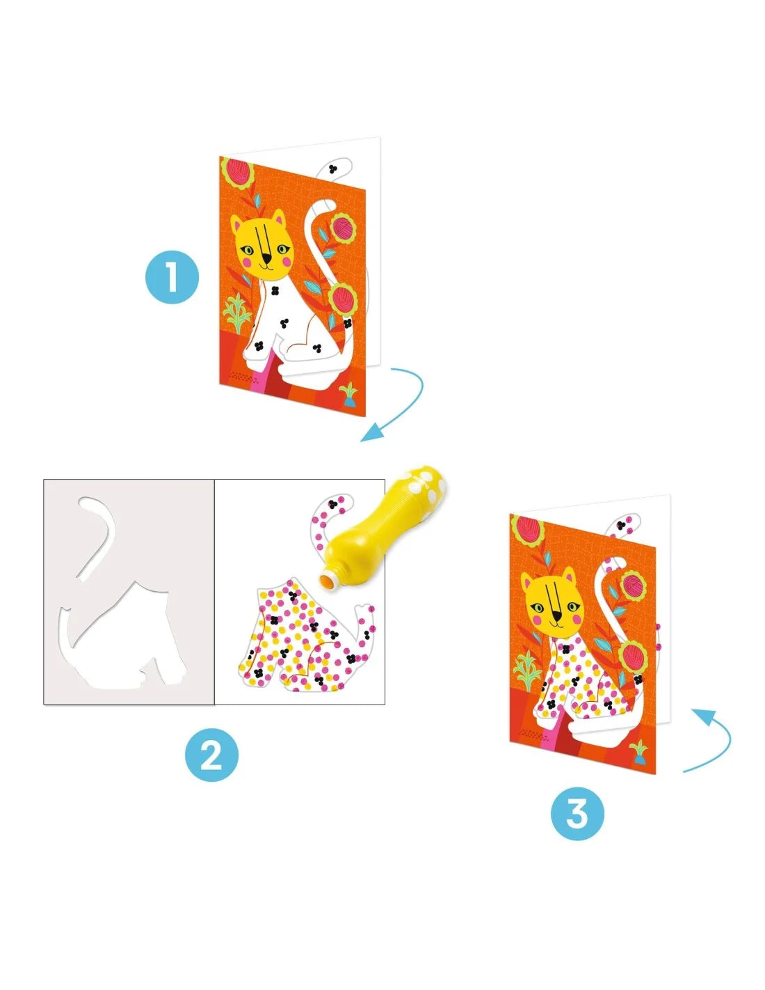 Djeco - Knutselset - Schilderen met Stippen - Dieren - Kleuters