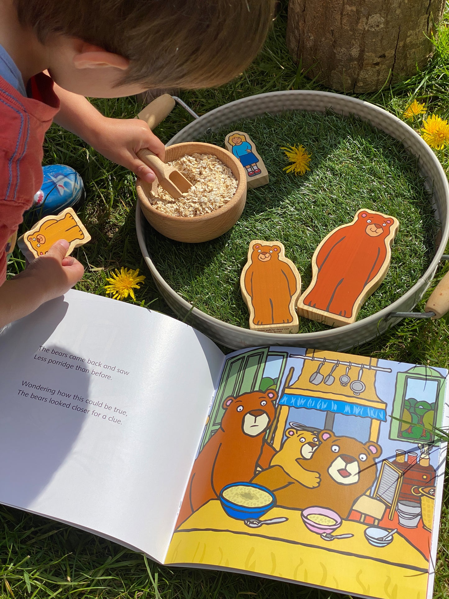 Yellow Door - Houten figuurtjes - Goudlokje en de drie beren