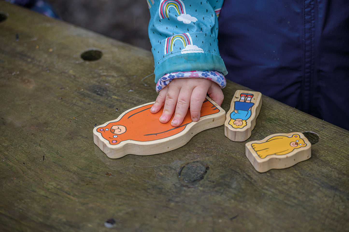 Yellow Door - Houten figuurtjes - Goudlokje en de drie beren