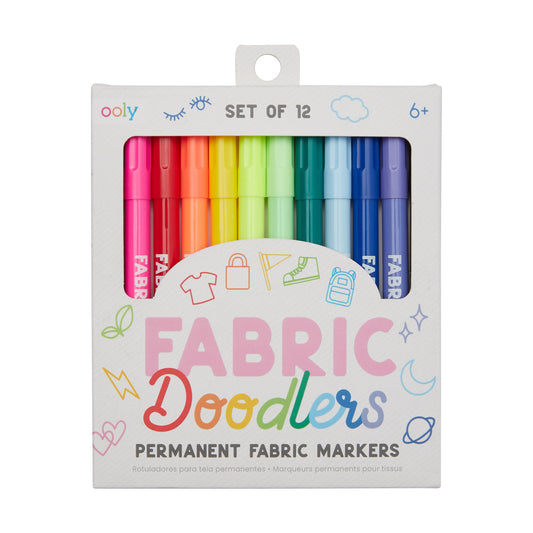 Ooly – Fabric Doodlers Markers - Permanente textielstiften 12st.