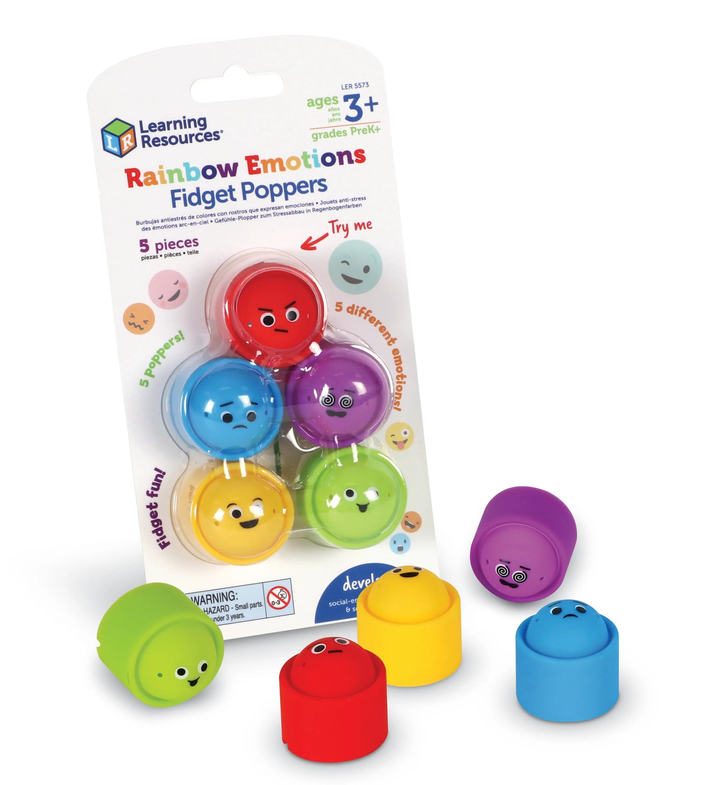 Learning Resources rainbow emoties fidget poppers