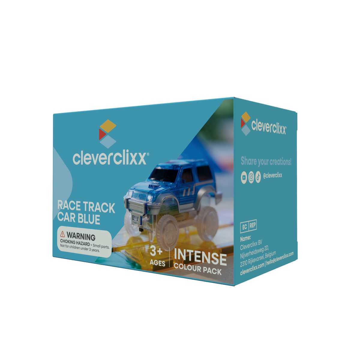 Cleverclixx Race Track Car Blauw | 1 stuk