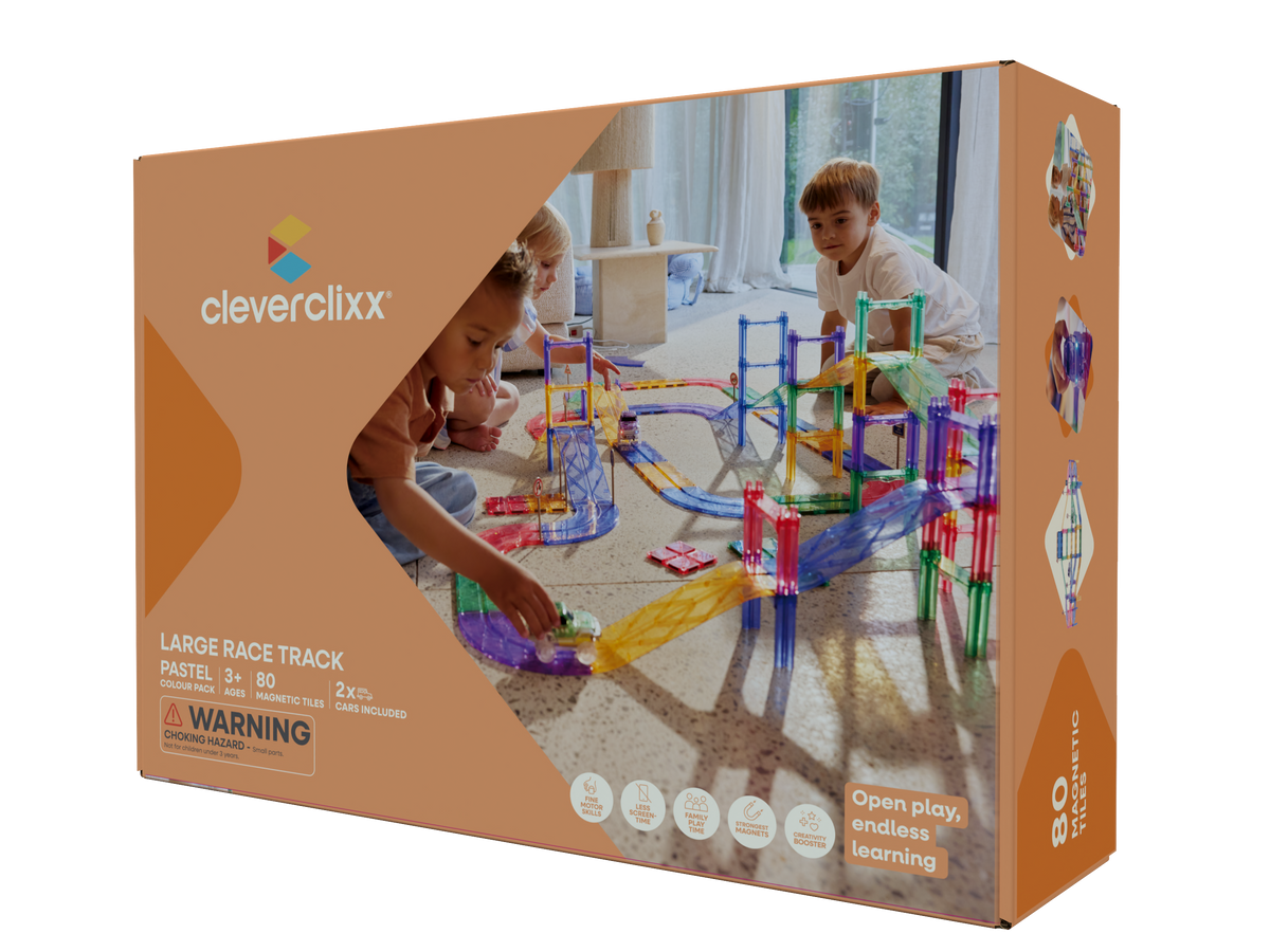 Cleverclixx Large Race Track Pastel | 80 stuks