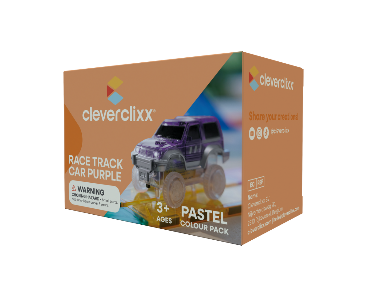 Cleverclixx Race Track Car Pastel Paars | 1 stuk