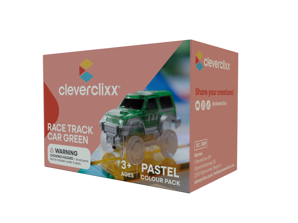Cleverclixx Race Track Car Pastel Groen | 1 stuk