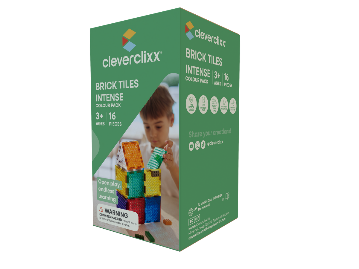 Cleverclixx Brick Tiles Pack Intense | 16 stuks