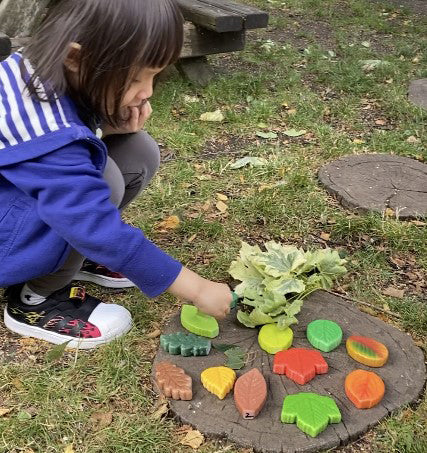 Yellow Door - Sensory Stones - Leaves 12st.
