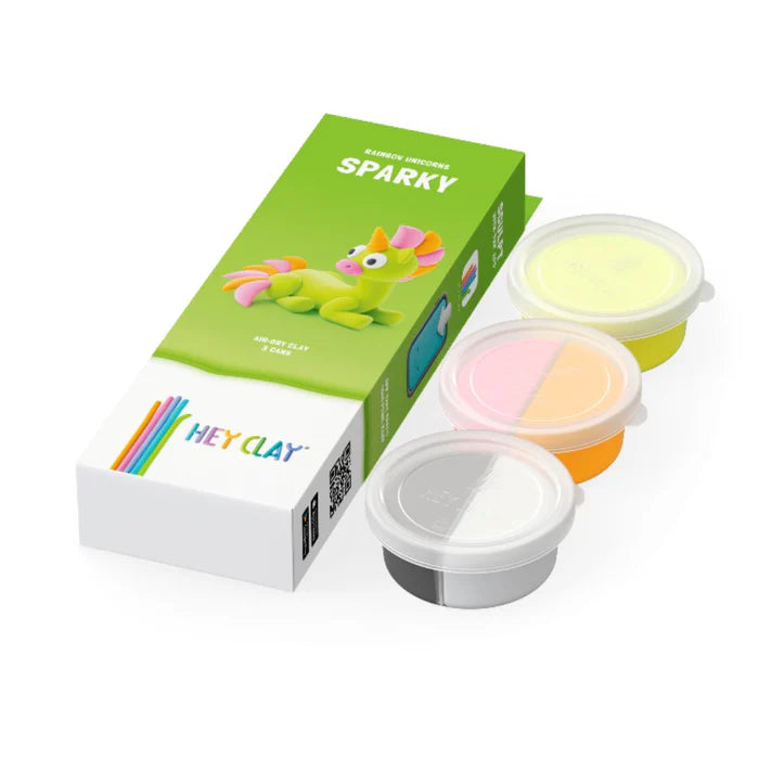 Heyclay -Rainbow unicorn Sparky - 3 potjes
