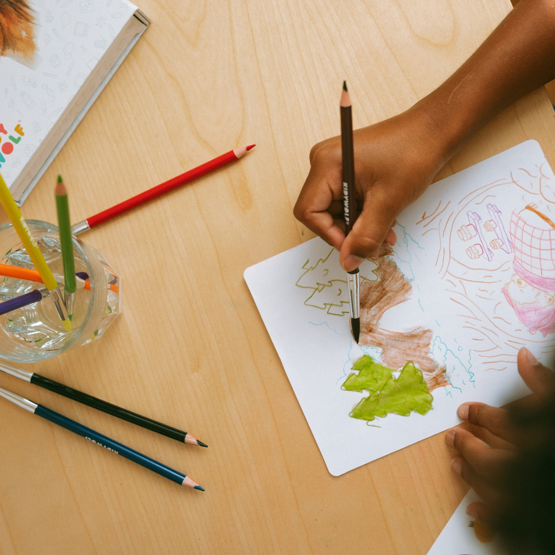 Kidywolf Kidydraw-Pad Kit | Aquarelpotloden en stickers
