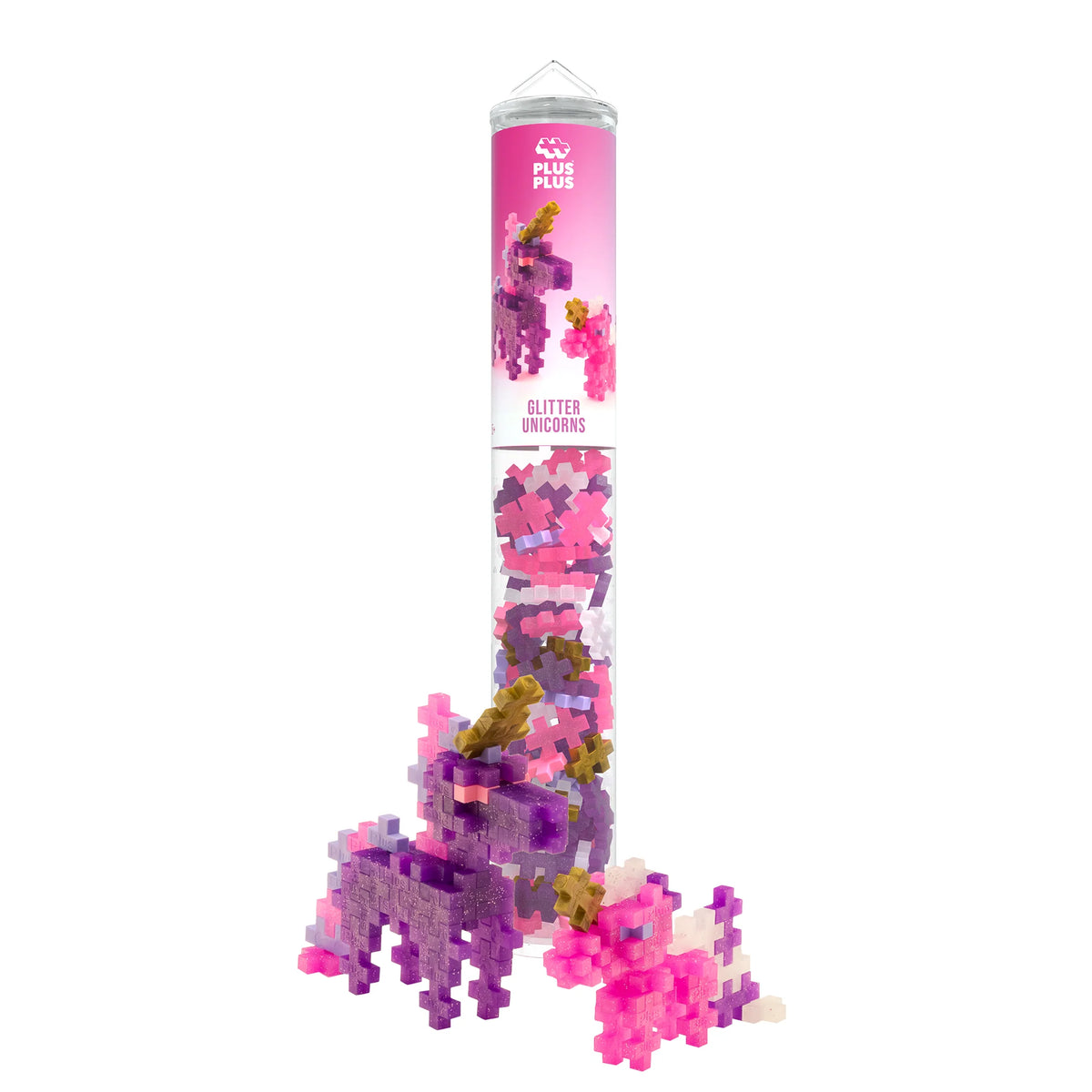 PlusPlus - Tube Glitter eenhoorns - 100st.