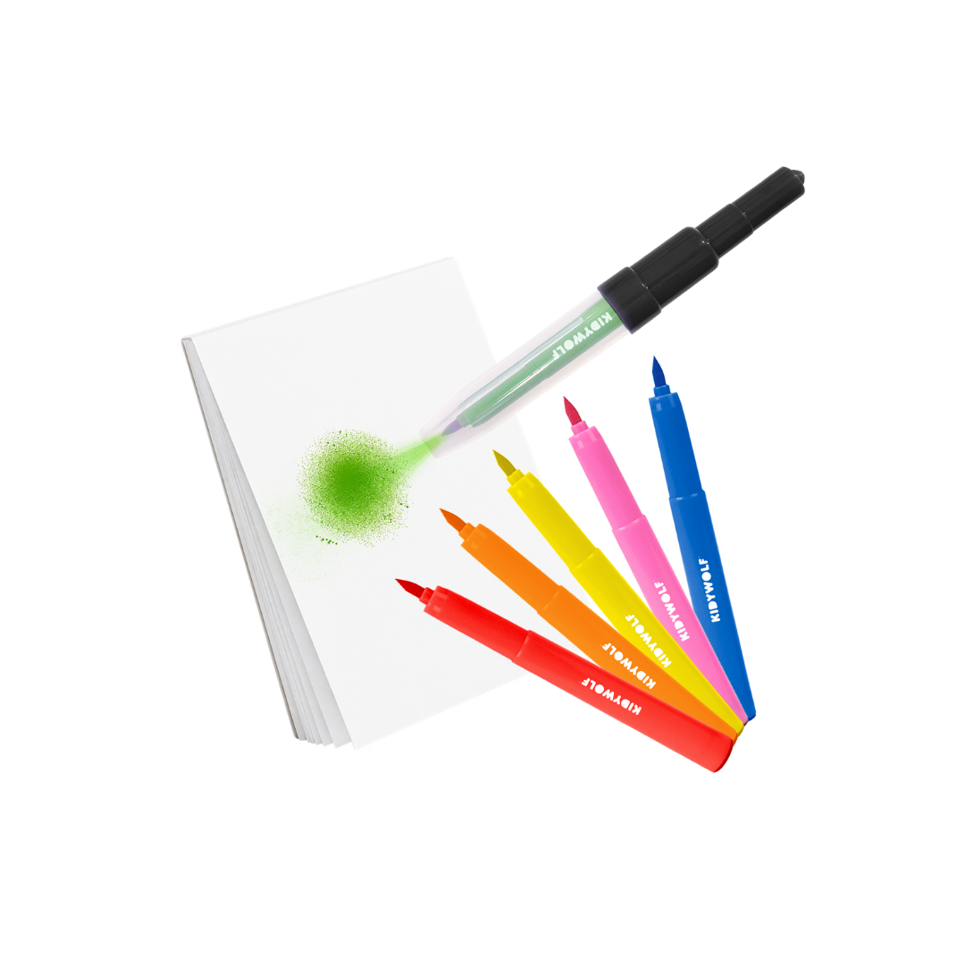Kidywolf Kidydraw-Pad Kit | Blaasstiften en sjablonen