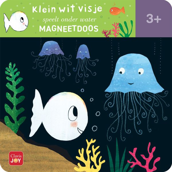 Magneetdoos Klein wit visje speelt onder water