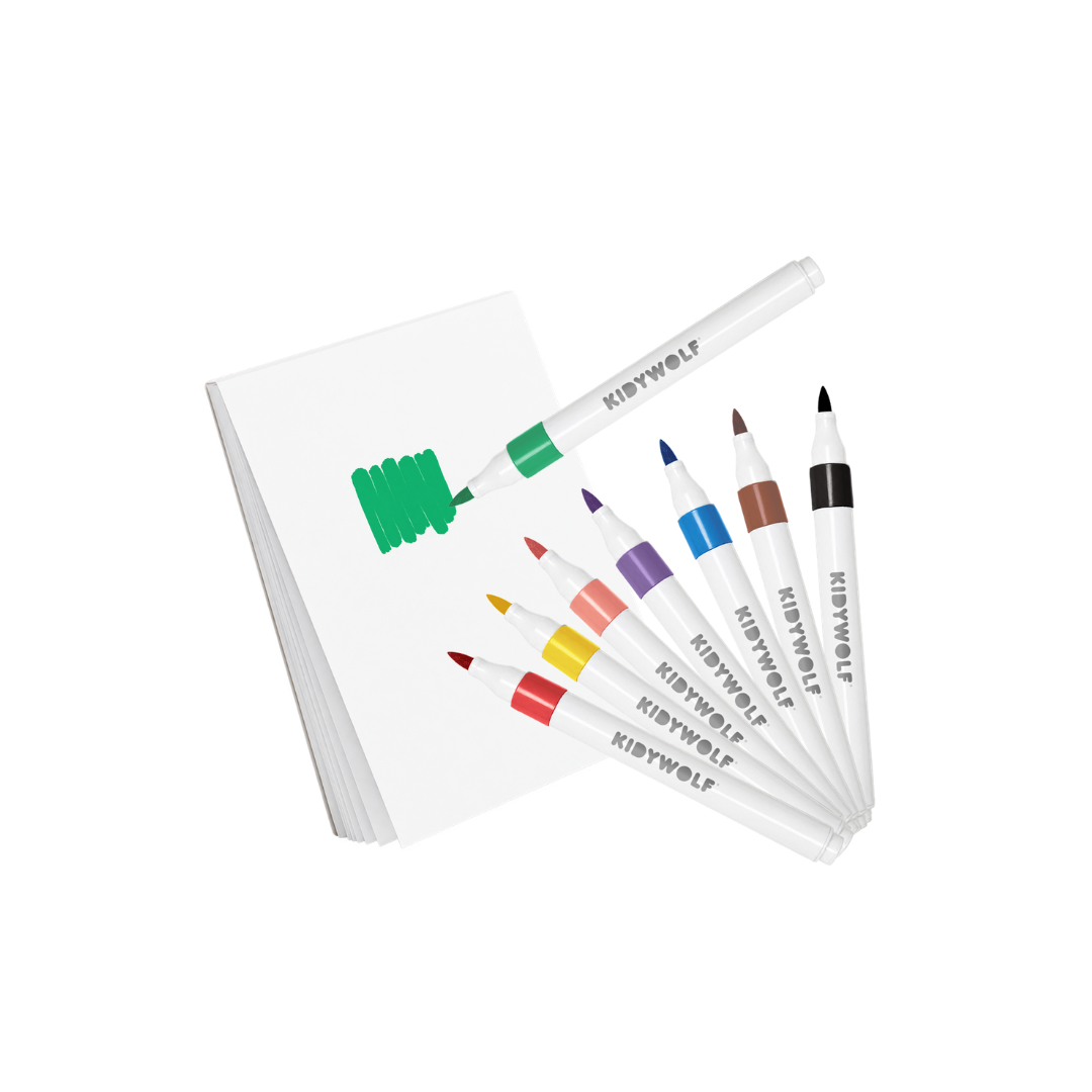 Kidywolf Kidydraw-Pad Kit | Acrylstiften en stickers