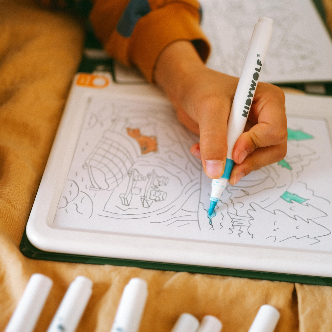 Kidywolf Kidydraw-Pad Kit | Acrylstiften en stickers