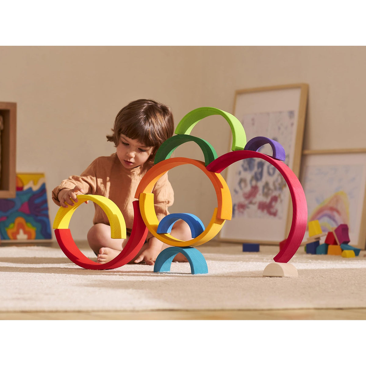 Goki Evolution bouwblokken regenboog | 11-delig