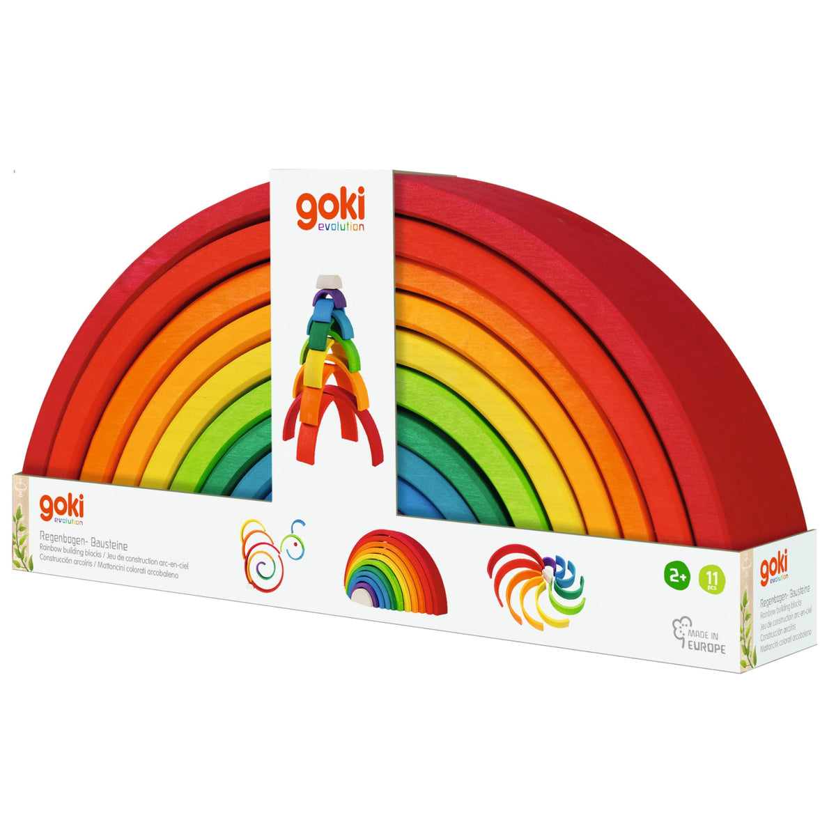Goki Evolution bouwblokken regenboog | 11-delig