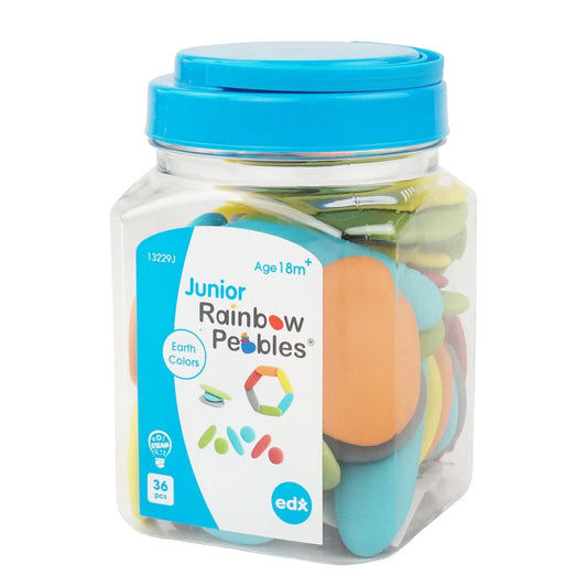 Edx junior regenboog stenen - aardekleuren pebbles 36st.