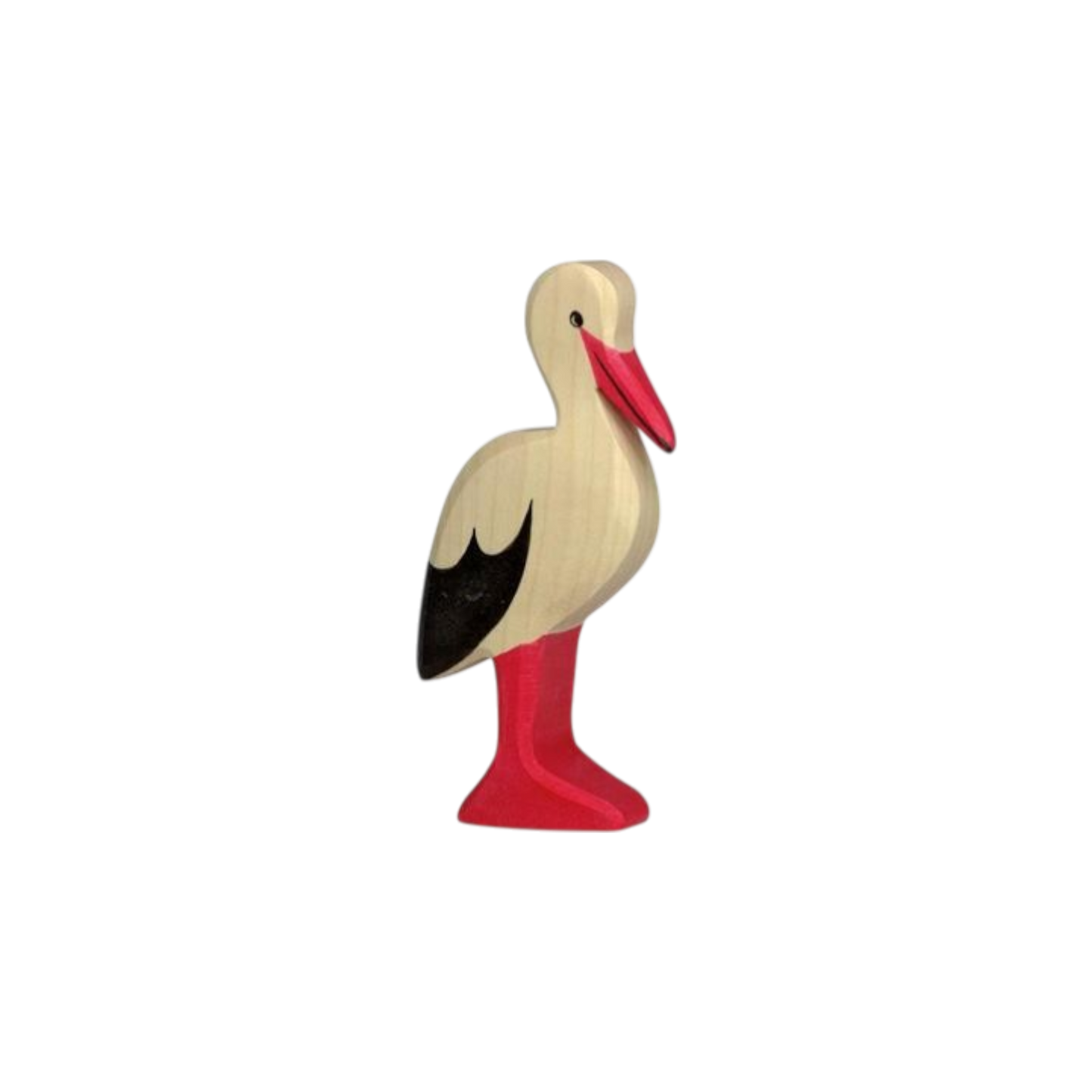 Houten speelfiguur ooievaar