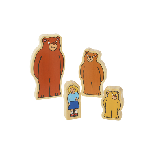 Yellow Door - Houten figuurtjes - Goudlokje en de drie beren