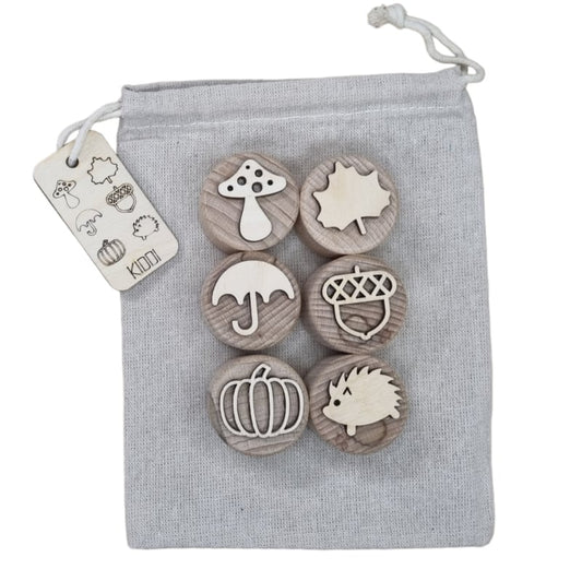 Kiddi Houten stempelset herfst 6st.