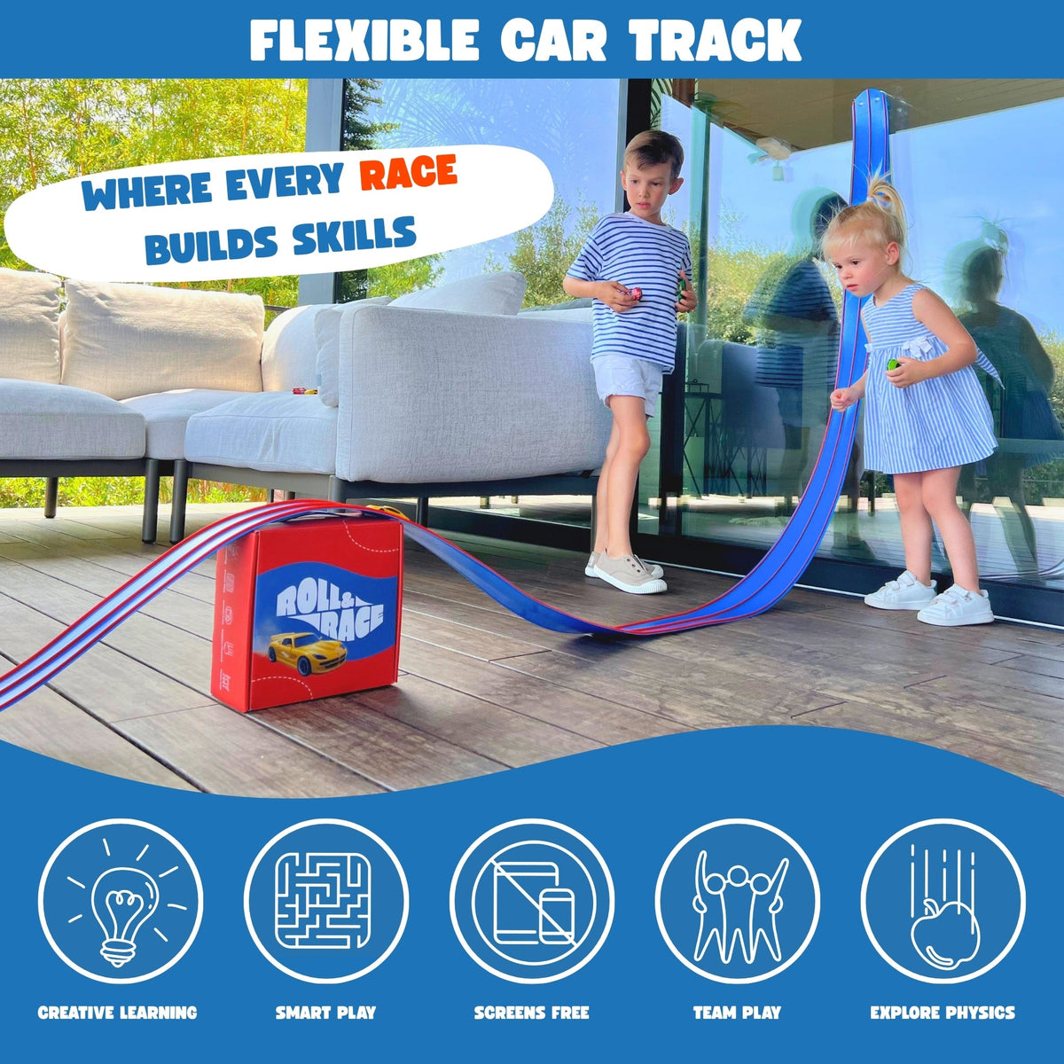 Roll & Race flexibele autobaan 400 cm