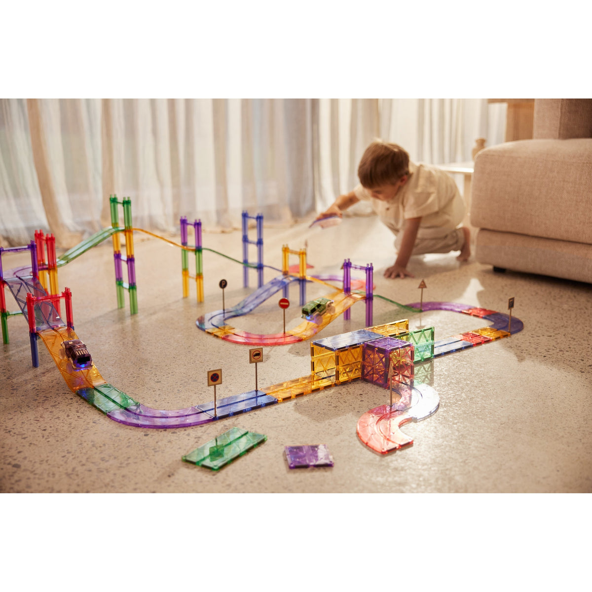 Cleverclixx Large Race Track Pastel | 80 stuks