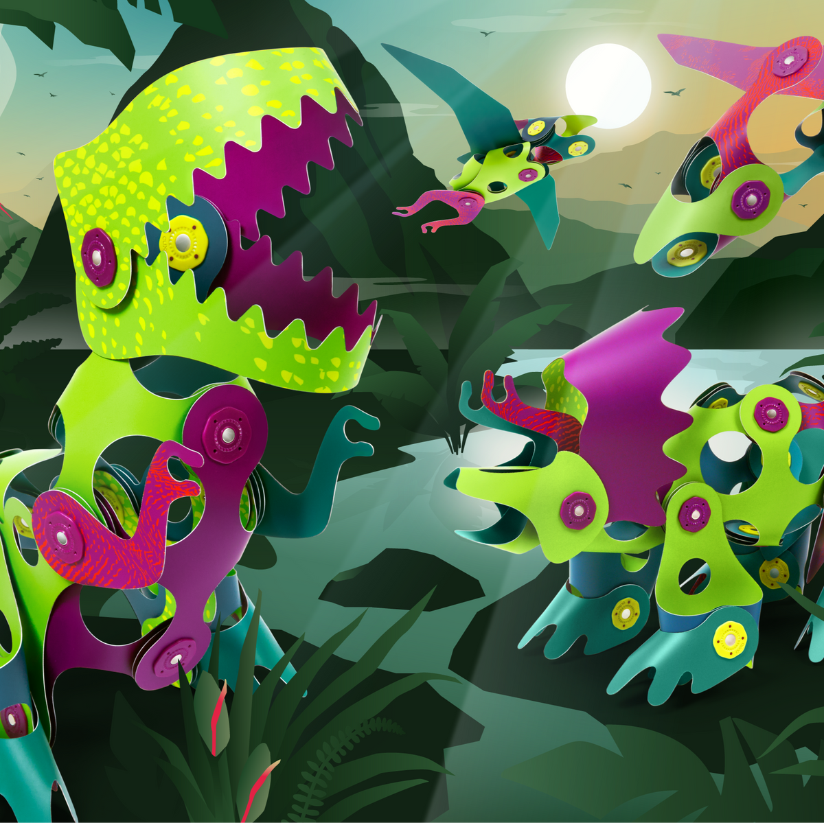 Clixo - Dino Adventure Pack - 36 stuks