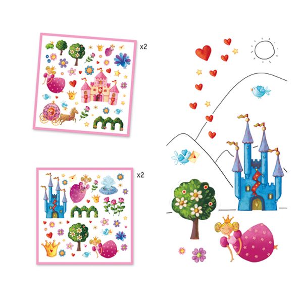 Djeco - Papieren stickers - Prinses Margriet